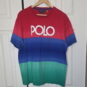 Polo by Ralph Lauren Red, Blue, and Green Short Sleeve Tee